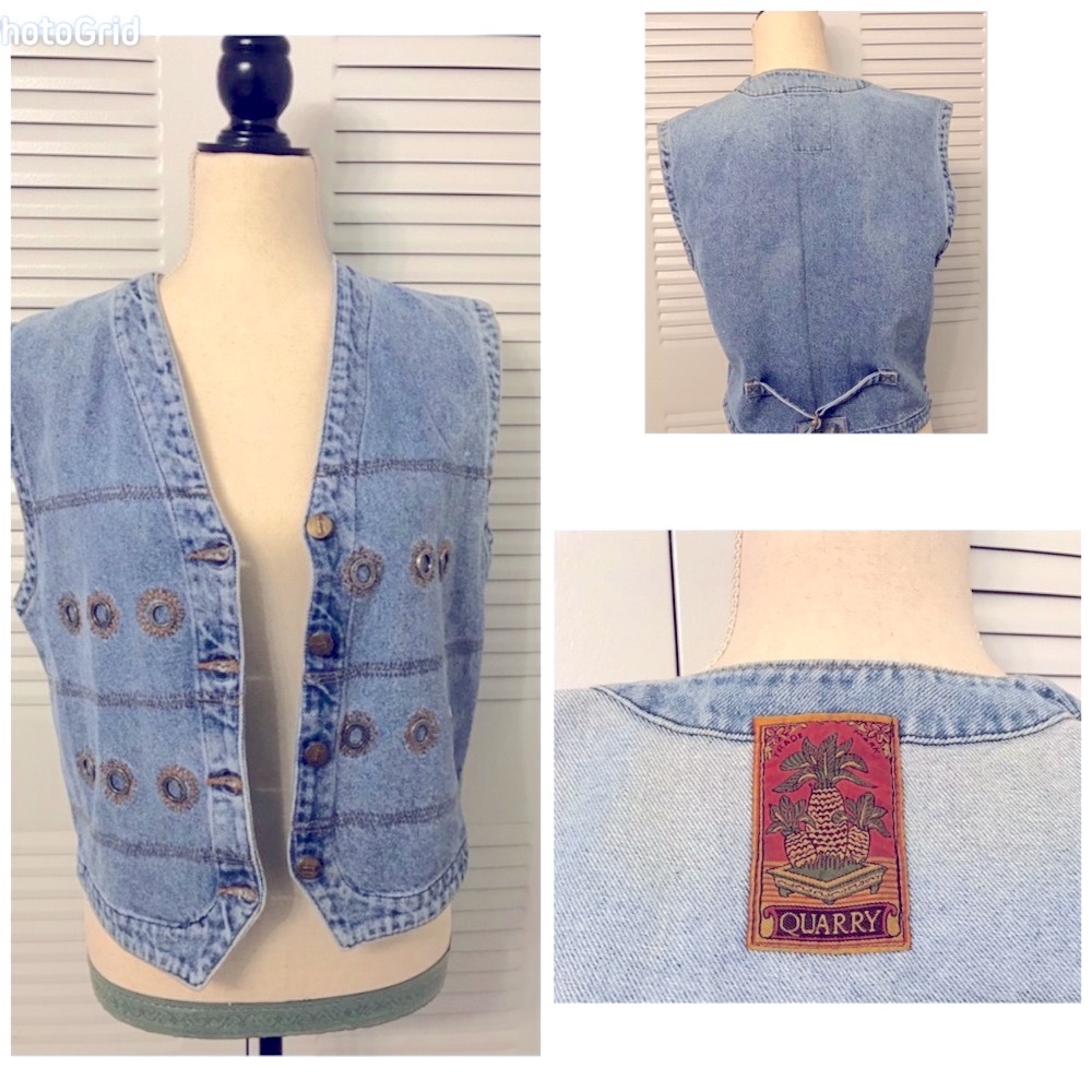 Vintage Jean Vest by Quarry Large unique piece